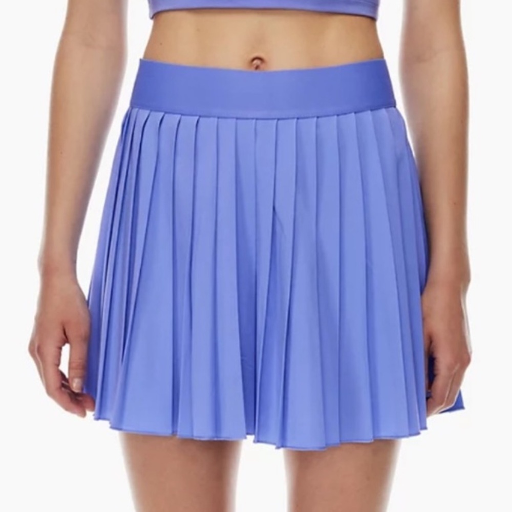TNA Pleated Mini Skirt in Periwinkle Blue